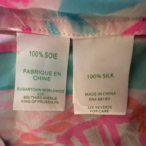 Lilly Pulitzer Elsa “Out To Sea” Top Women’s silk top Size Small VVGUC - Picture 9 of 13